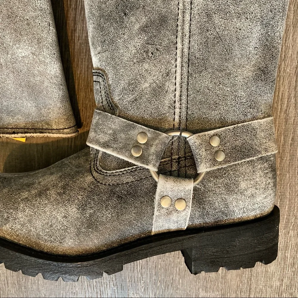 Ride Tecs Mens 13” Stone Wash Leather Harness Boots Size 8.5M NWOB - Picture 9 of 15